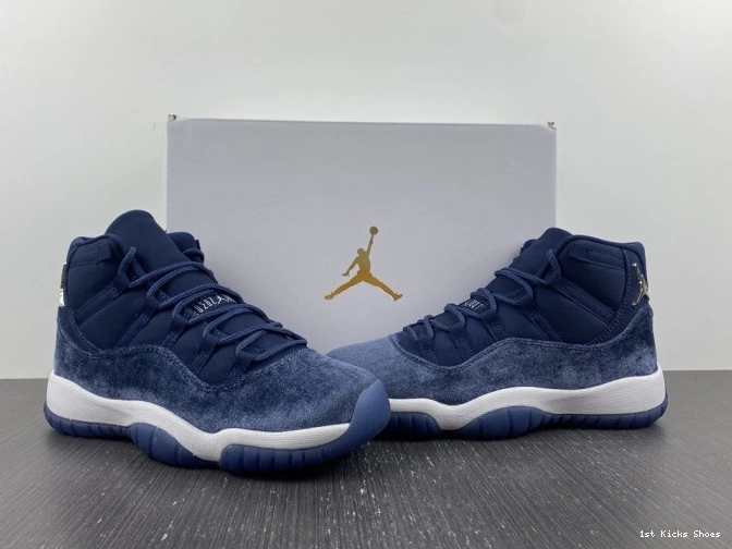 1st Kicks Jordan 11 Navy Velvet AR0715-441 Air WMNS Midnight 0718